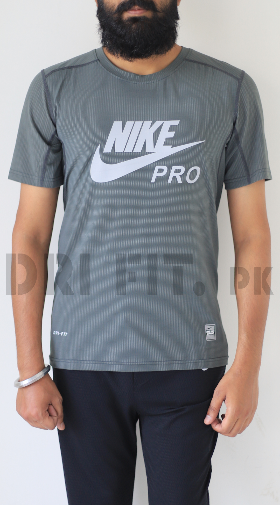 Nike Pro Dri Fit Short Sleeve T-Shirt Gray